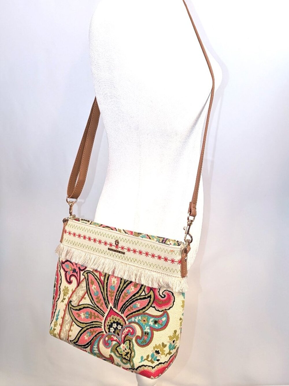 Spartina 449 | Linen & Leather Salt Meadow Hipster Crossbody Bag | One Size - Picture 2 of 14
